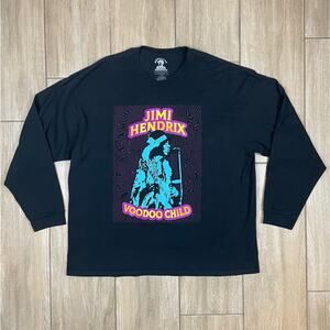 Jimi Hendrix Voodoo Child Graphic Long Sleeve T Shirt Men 3X Black Rock Band